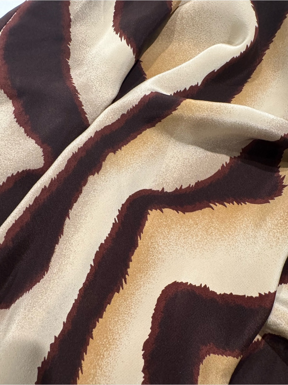 Ralph Lauren Cream and Brown Zebra-Stripe Skirt EUC Size 16 - Picture 7 of 8